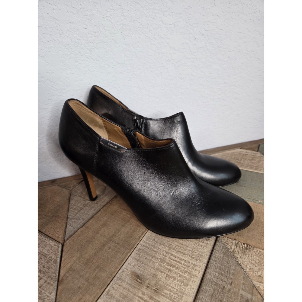 Coach Seneca Women's Leather Stiletto‎ Ankle Boots Booties Shoes Brown Size 9.5B